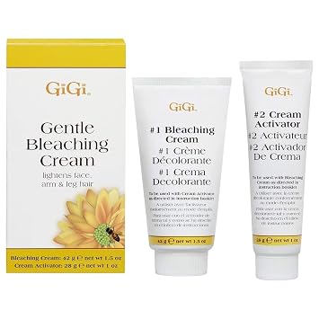 GiGi Gentle Bleaching Cream for Hair, Facial Hair & Body Hair, 1 oz Safe Hair Bleach & Alternative to Waxing Kits and Hair Removal Cream Lightens Dark Hair for Natural Look