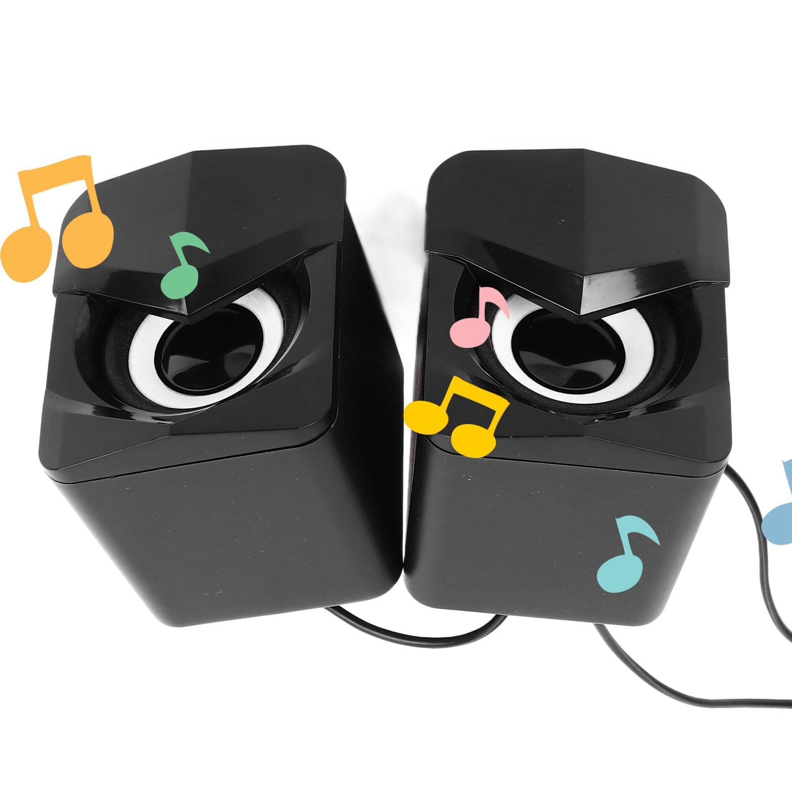 USB Computer Speaker, Desktop Laptop Speakers Subwoofer for Home, 2pcs Portable Wired Computer Speakers for Office