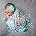 FUA® Newborn Photo Props *14 Colors to Choose From* Floral Lace Layers (Light Blue)