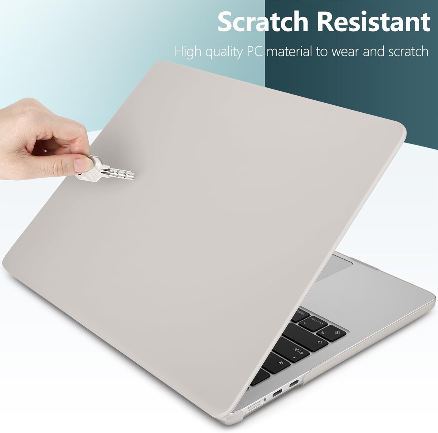 DONGKE Compatible with MacBook Air 13.6 inch Case M4 M3 M2 2025 2024 2023 2022 A3240 A3113 A2681, Plastic Hard Shell & Keyboard Cover for MacBook Air M4 13 inch Case, Cream Stone - Image 3