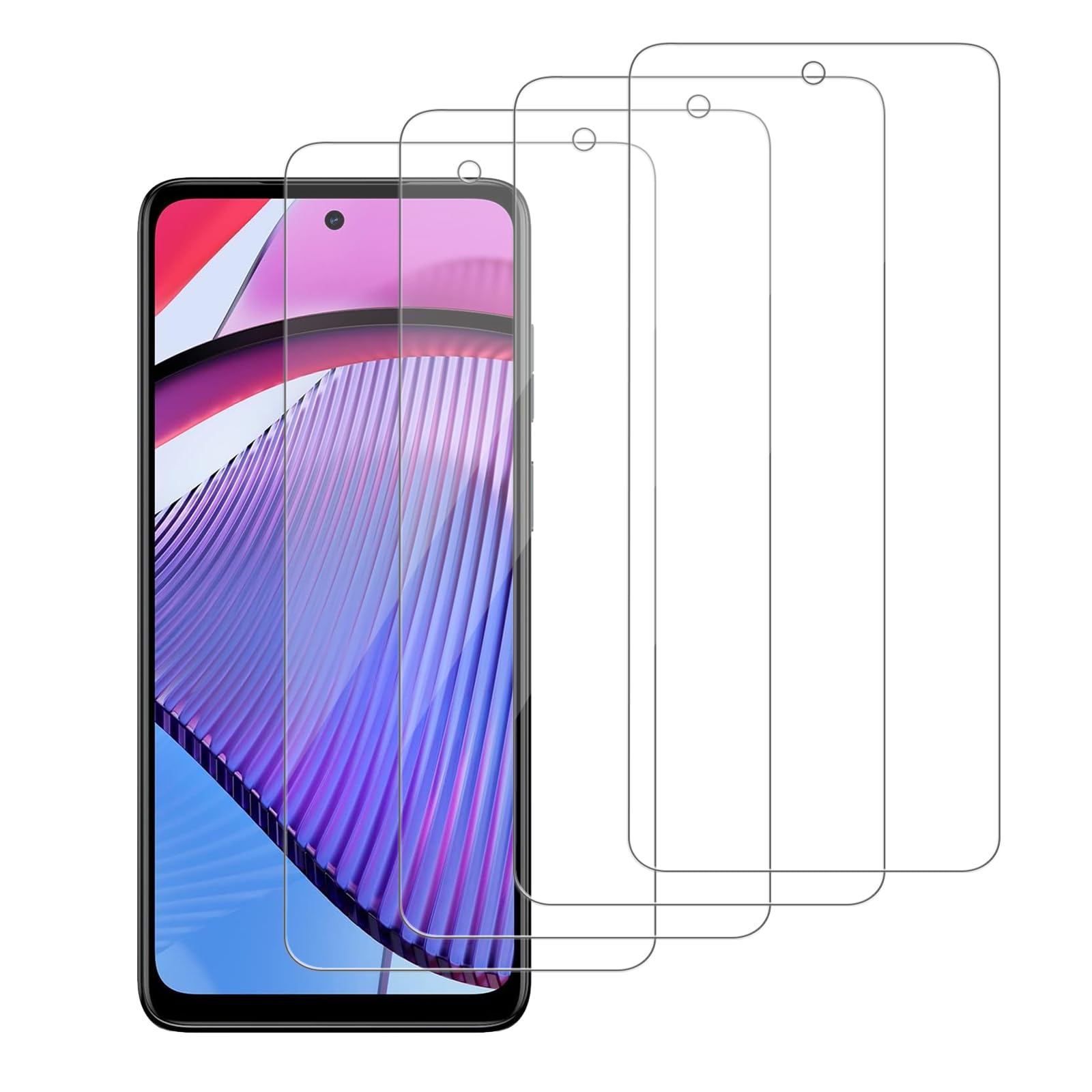 Paquete de 4 protectores de pantalla de vidrio compatibles con Motorola Moto G Power 5G (2023) / XT2311 [dureza 9H], vidrio templado HD, resistente a los arañazos, fácil de instalar [compatible