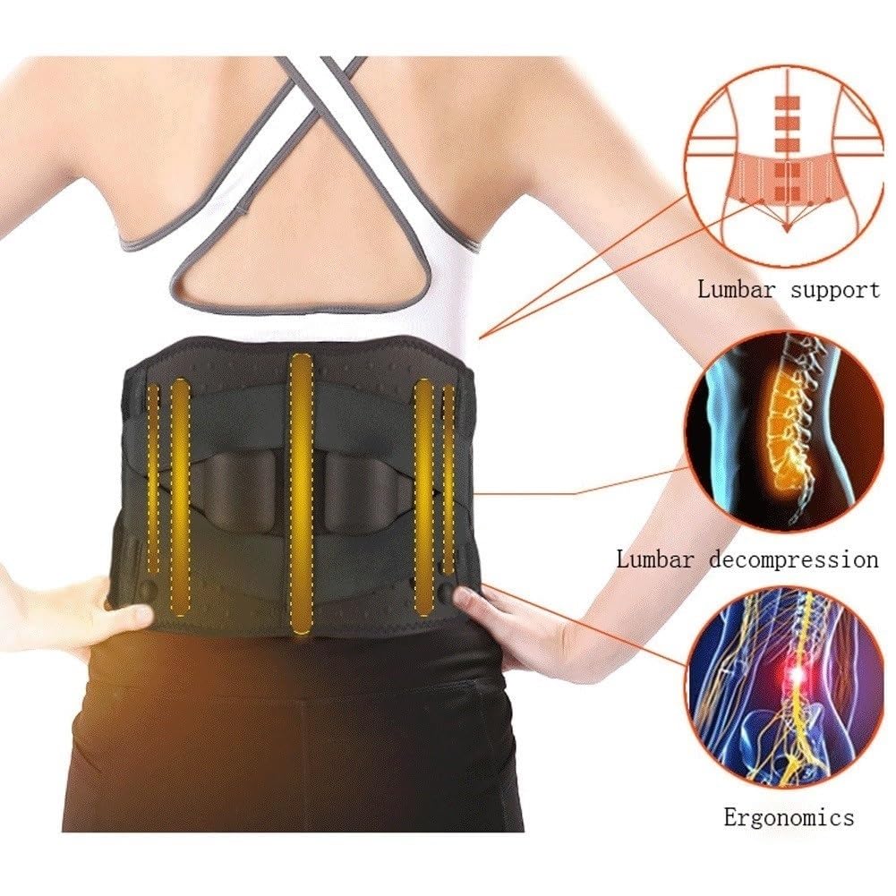 Lumber Brace Belt Calentamiento Eléctrico Vibración Masaje Soporte Lumbar For Mujeres Y Hombres Ciática, Hernia De Disco Dolor Alivio Longitud 110 Cm