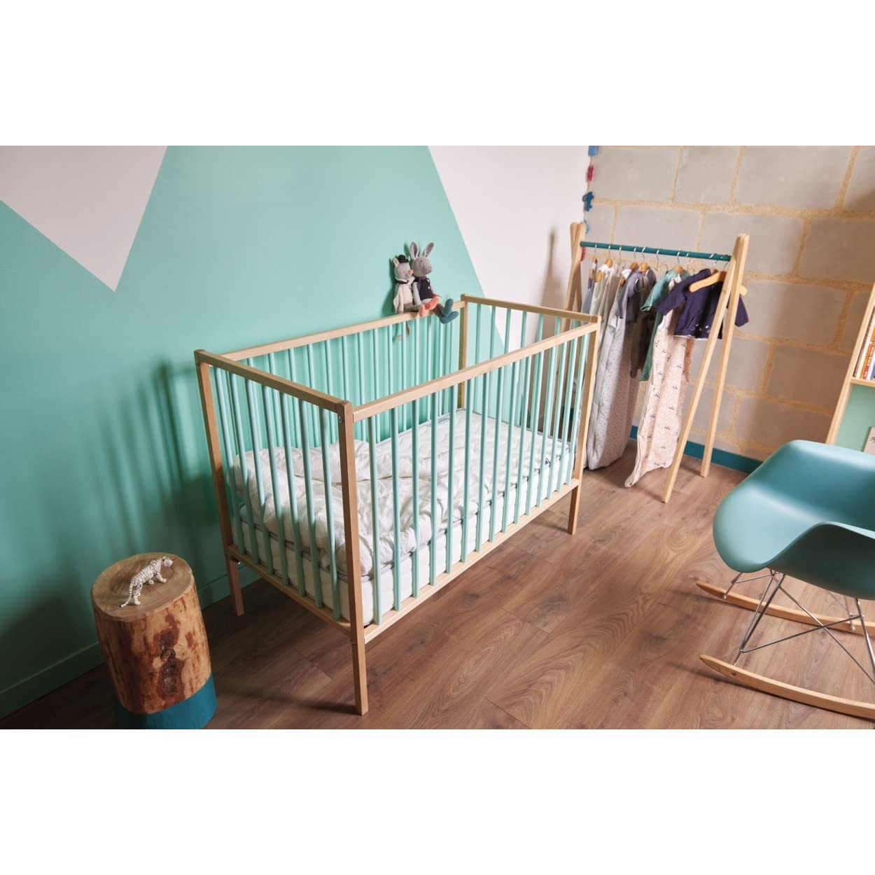 Tinéo - Matelas Bébé 60x120x15cm - Confort XXL - Epaisseur 15 cm - Plateau Matelassé- Confort - Fabriqué en France, Blanc
