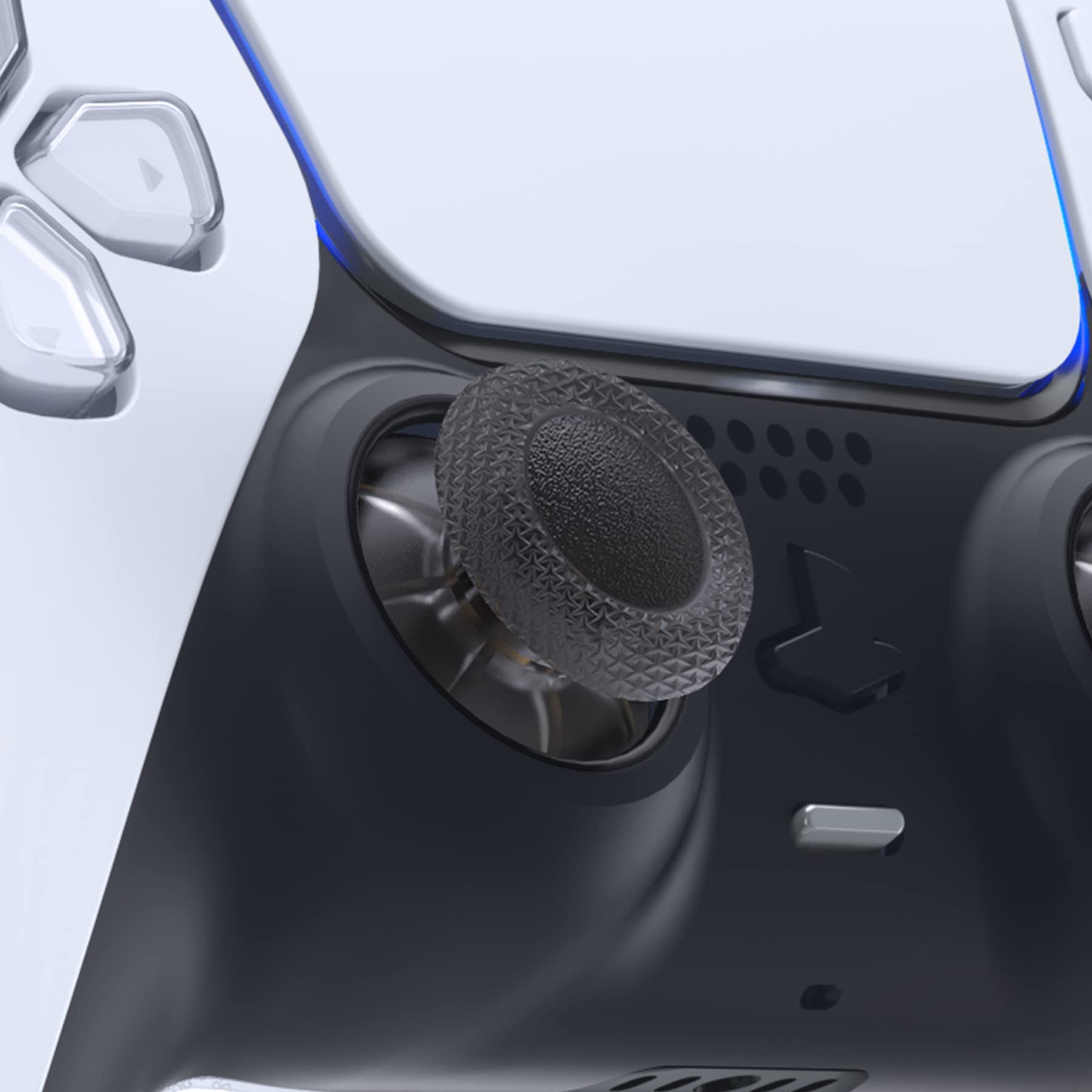 eXtremeRate Clear Black Replacement Thumbsticks for PS5 Controller, Custom Analog Stick Joystick Compatible with PS5, for PS4 All Model Controllers Universal - Controller NOT Included 1