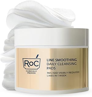 RoC Resurfacing Disks, Hypoallergenic Exfoliating Makeup Remover Pads for Wrinkles and Skin Tone, Hypo-Allegenic Skin Care, Oil-Free Daily Cleanser, 28 Count (Packaging May Vary)