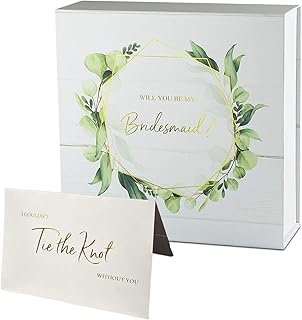 Bridesmaid Proposal Box - Gold Foil Stamped 'Will you be my Bridesmaid' Box I Set of 1 Box & Card I Bridesmaid Boxes I Boxes for Bridesmaid Proposal I Luxury Gift Boxes for Bridesmaids Proposal Gifts…