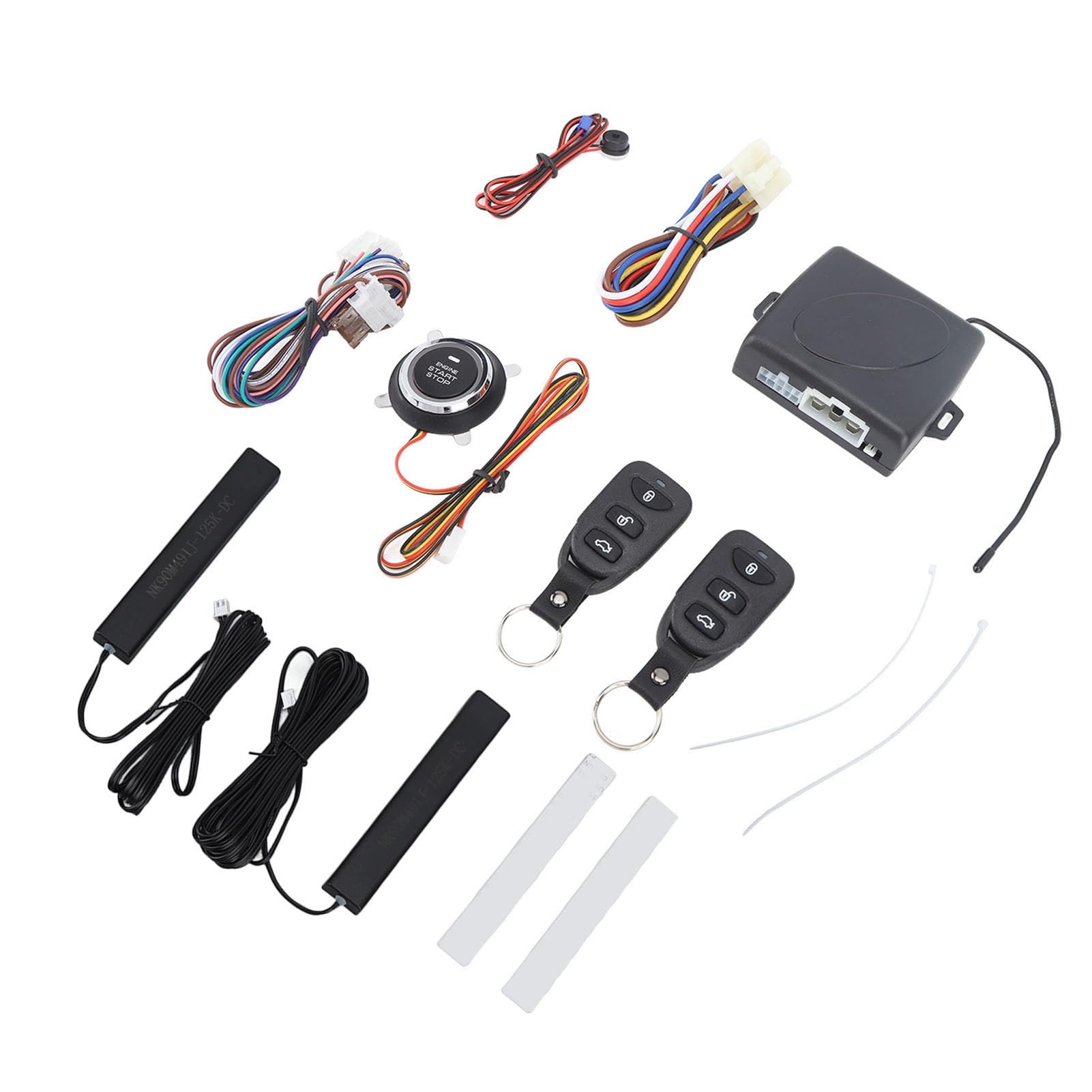 de Entrada sin Llave para Coche DC 12V con botón de Arranque y Parada del Motor y Alarma antirrobo con Control Remoto Bluetooth (Sin Bluetooth)