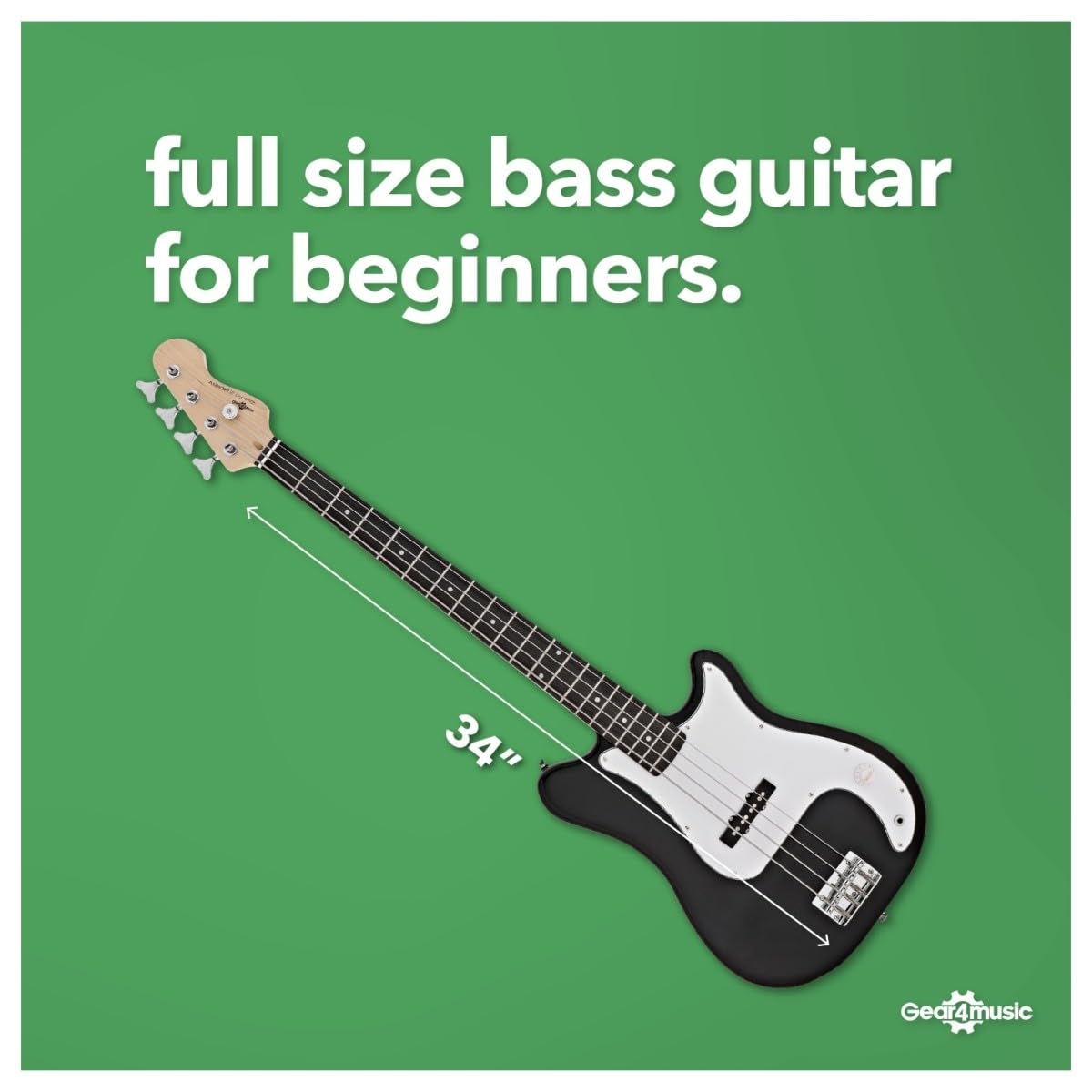 VISIONSTRING Guitarra Baja Eléctrica para Zurdos y Kit de Amplificador para Adultos Principiantes Full Size Guitarras Bajas