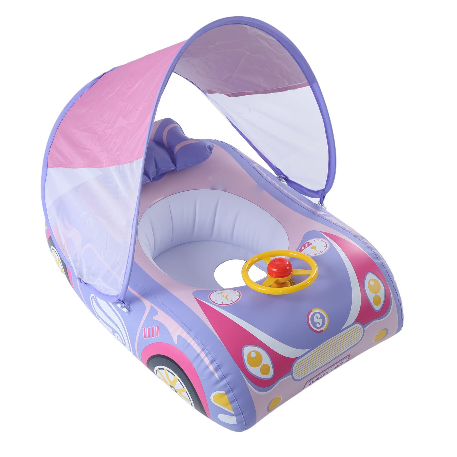 Anillo de Natación Flotante, Seguro, Cómodo, Colorido, Divertido, Duradero, Flotador Inflable para Piscina de bebé con Sombrilla para el Hogar, Piscina, Playa