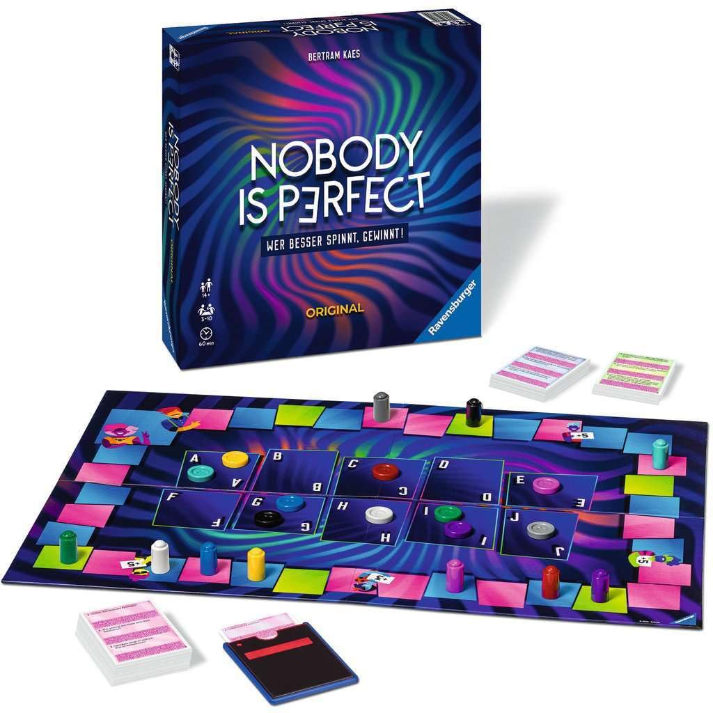 Ravensburger 26845 - Nobody is Perfect - Gioco di Capodanno, gioco di carte per tutta la famiglia, giochi per adulti, giochi da tavolo, giochi da tavolo per 3-10 giocatori, a partire da 14 anni