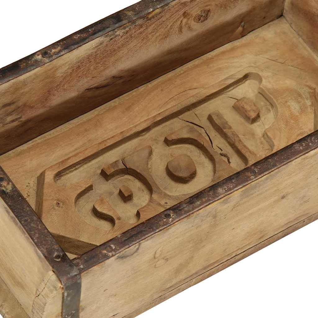Bandejas de madera maciza de color marrón, 30 x 15 x 9 cm, juego de 4 piezas con superficie mate para interior y exterior, versátil como bandeja de servicio y almacenamiento