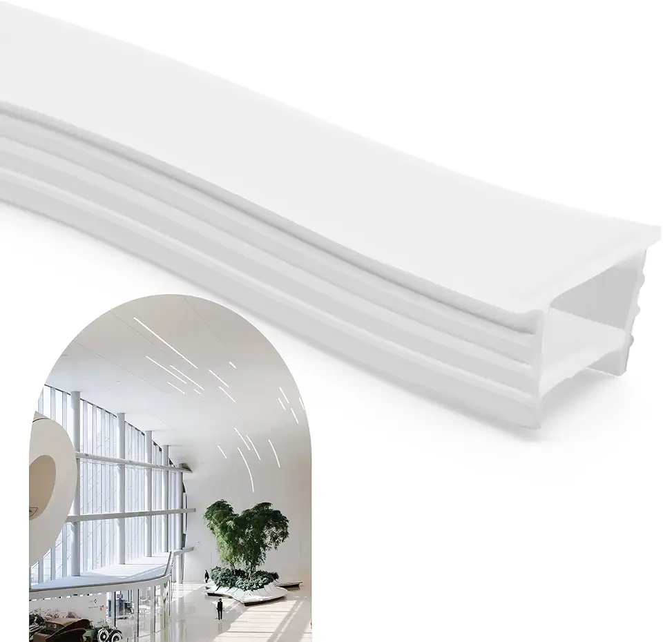 Perfil 5m Embutir 20x20mm Flexível Silicone Para Fita Led