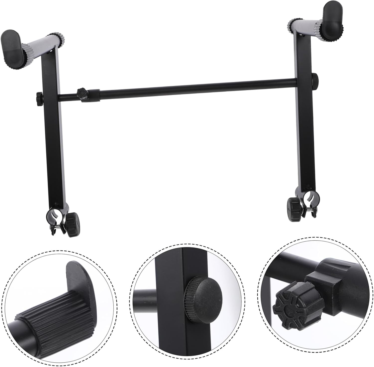 Garneck Adjustable 2 Tier Keyboard Stand - Heavy Duty Double Keyboard Rack for Piano - Music Production Desk Portable X Frame Design for Home and Music Events