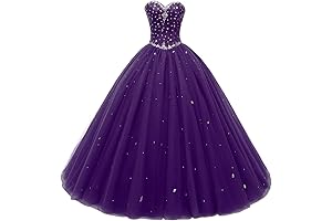 Enchanting Purple Prom Dress: Shimmering Tulle for a Royal Night