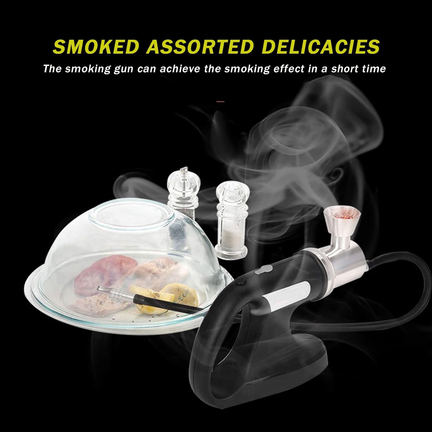 Functional Vacuum Smoking Machine Creative Kitchen Bar Molecular Cooking Cocktail Smoking Gun Suitable for Home Use (No Fuel)