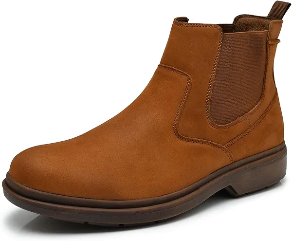 Men's Western Chelsea Cowboy Boots Square Toe, All-Weather Slip On Casual Boots for Ultimate Comfort & Durability