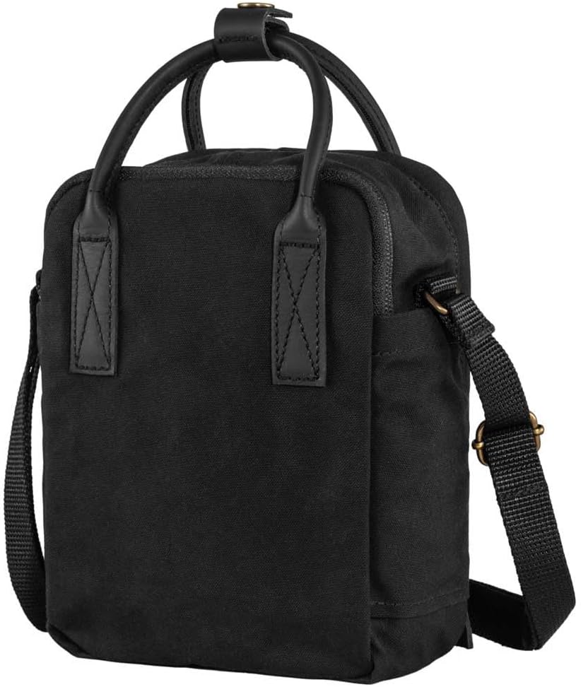 Fjällräven Kanken No. 2 Black Sling - Durable G-1000 Fabric, Premium Leather Details - Travel, Black, One Size