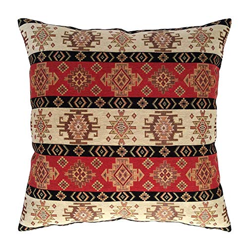 Pillowerus Decorative 20 X 20 Inches Throw Pillow Covers Red And Cream - Kilim Pillows, Boho Room Decor For Couch, Bohemian Outdoor Case For Window Seat, Turkish Shams, Aztec, Southwestern #TOP7