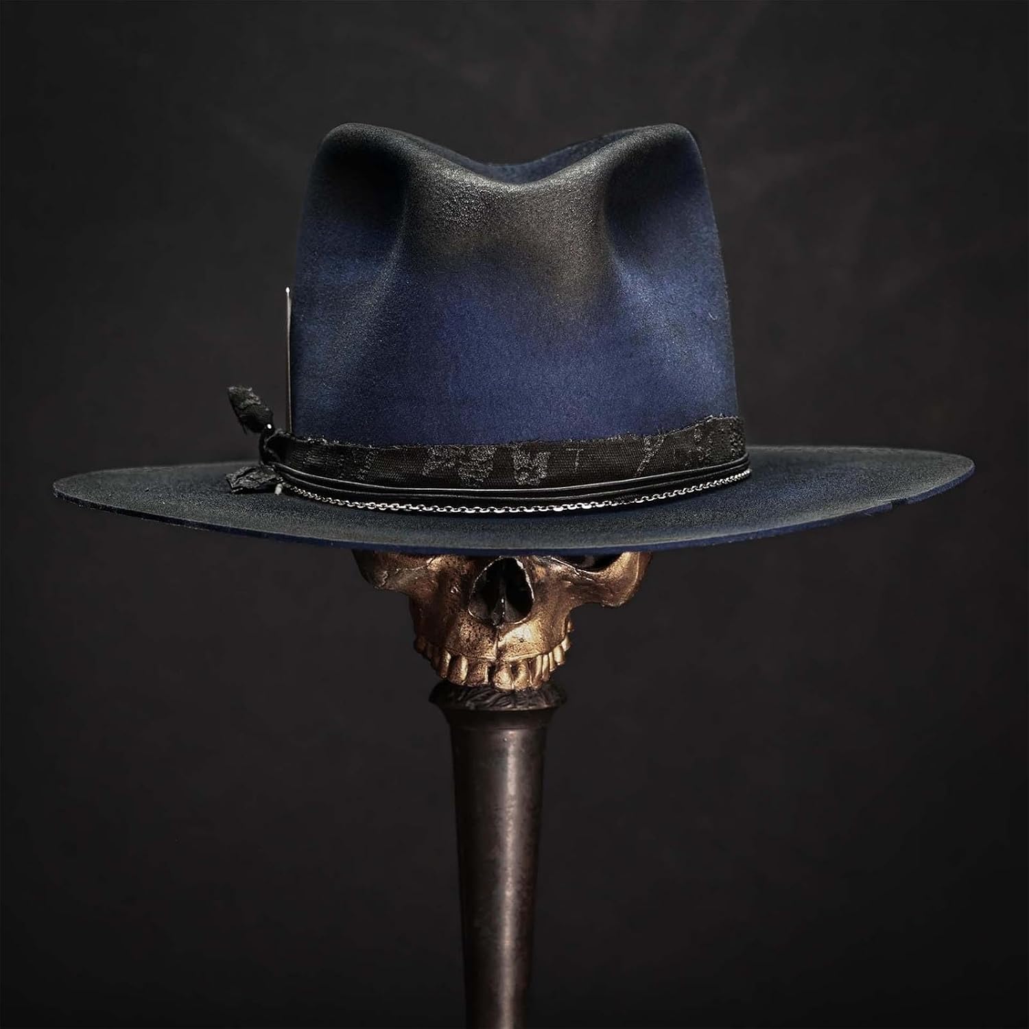 Wool Fedoras Hat with Skull Head Top Design Comfortable Costume for Daily Wear and Halloween Party Head Accessories Unisex FA