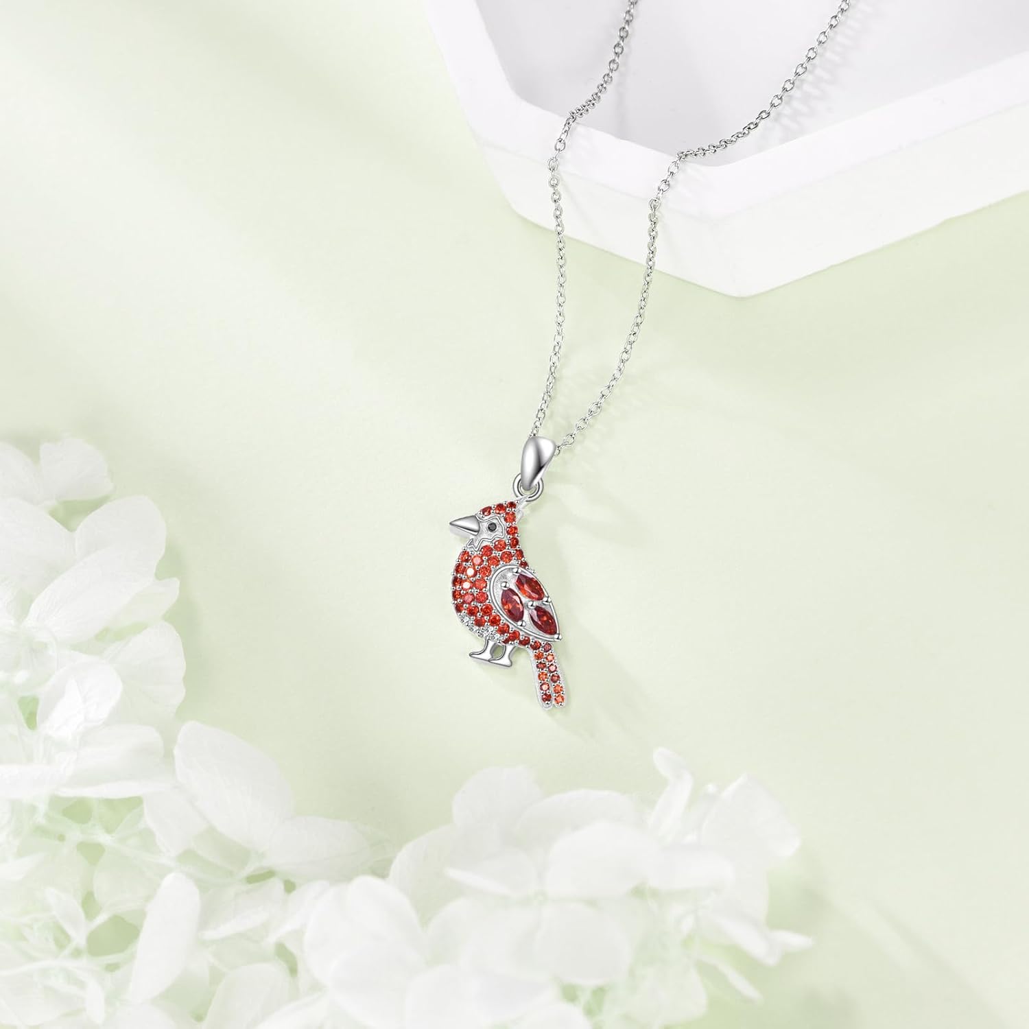 Diamond Cardinal Bird Necklace for Women 925 Sterling Silver Memorial Pendant Jewelry Anniversary Mother's Day Jewelry Gifts for Her, Mom, Wife - Image 4