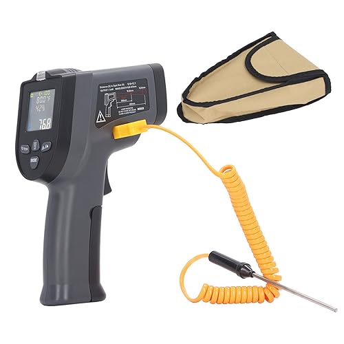 Pistola infrarroja de la temperatura del termómetro, metro K tipo digital retroiluminada pantalla LCD indicador de poder, función del Ncv del