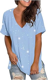 Womens Blouses and Tops Loose Fit Basic Tops Woman Causal Round Neck Blouse Casual Loose Tee Oversized Shirts Casual Loose Tee Loose Summer Top Oversize Blouse