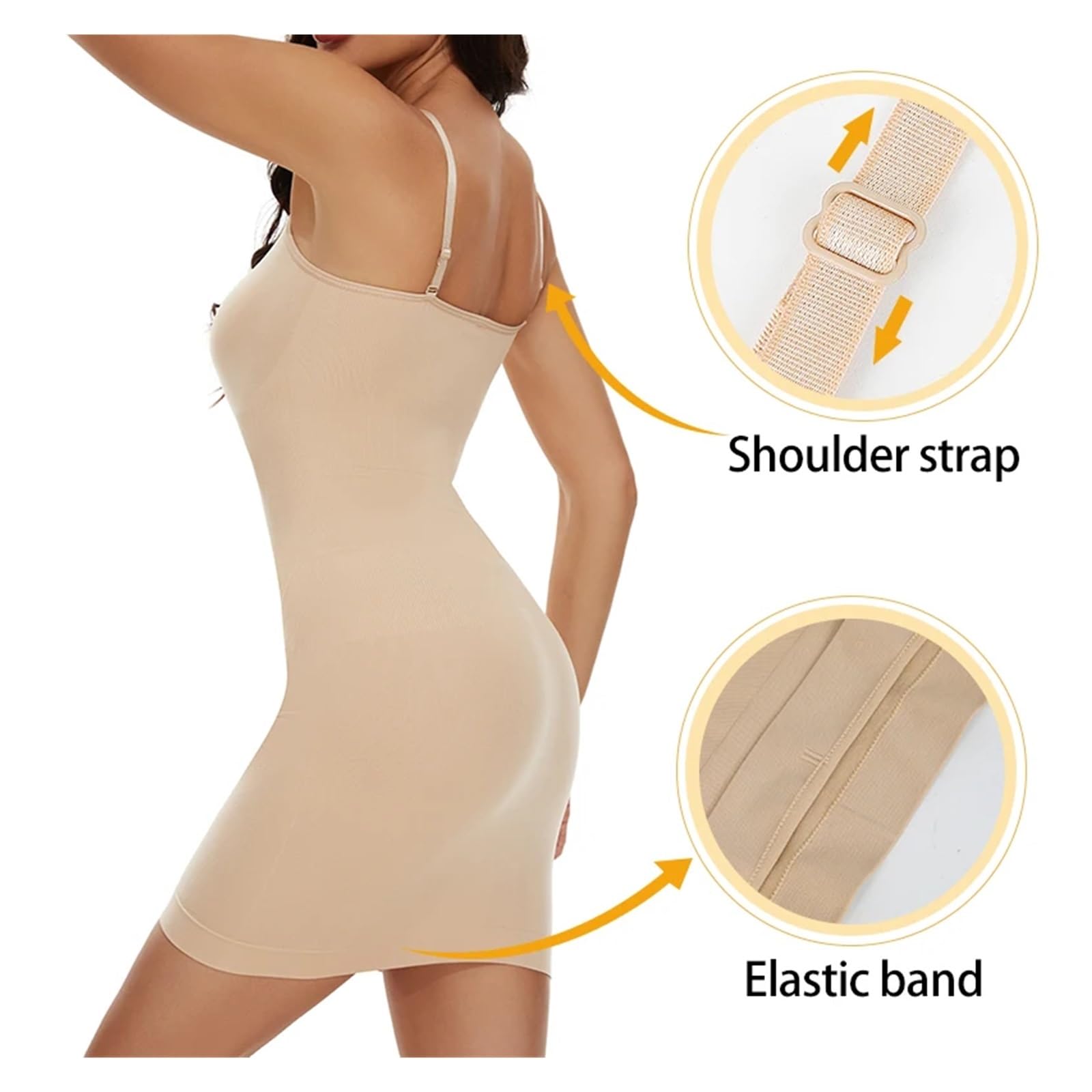 Vestido Moldeador Fajas Moldeadoras for Mujer, combinación Completa for Debajo de Vestidos, Control de Abdomen, sin Costuras, Invisibles, Moldeadoras de Abdomen.(Pink,L)