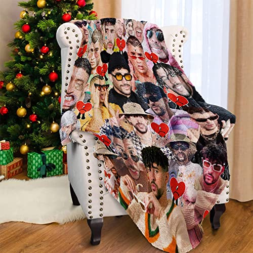 Bad Cute Bunnythrow Blanket Microfiber Plush Bed Throw Extra Soft Spare Blanket For Four Seasons Bed Sofa Sofa 3D Printed Design 80"X60" #TOP3
