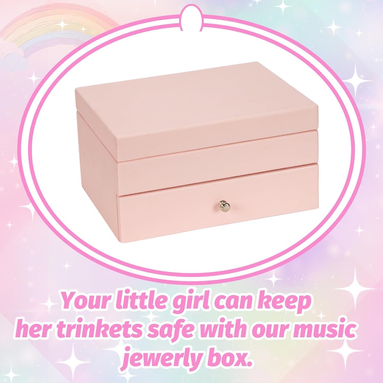 2 Niveles Joyero Niña, Joyero Musical Niña de Madera con Bailarina Giratoria, Joyero Musical Bailarina para Niñas Pequeñas, Navidad, Cumpleaños, Día del Niño, Año Nuevo Regalo (Rosa)