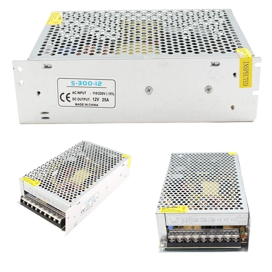 1PCS AC DC 12V Switching Power Supply AC-DC SMPS 220V to 12V Source Power Supply 12 V 3A 5A 10A 12A 15A 20A 30A (Color : 12V 25A)