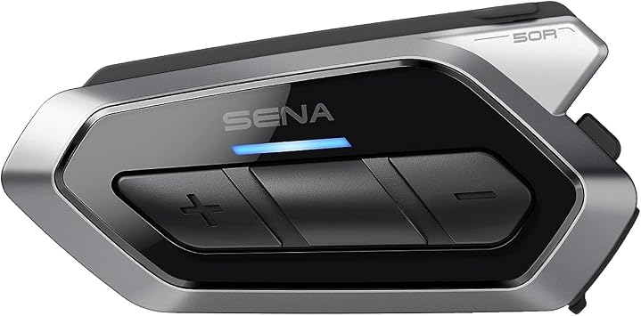 Sena 50R Low Profile Motorcycle Bluetooth Communication System with Mesh 2.0 Intercom, Dual Pack
