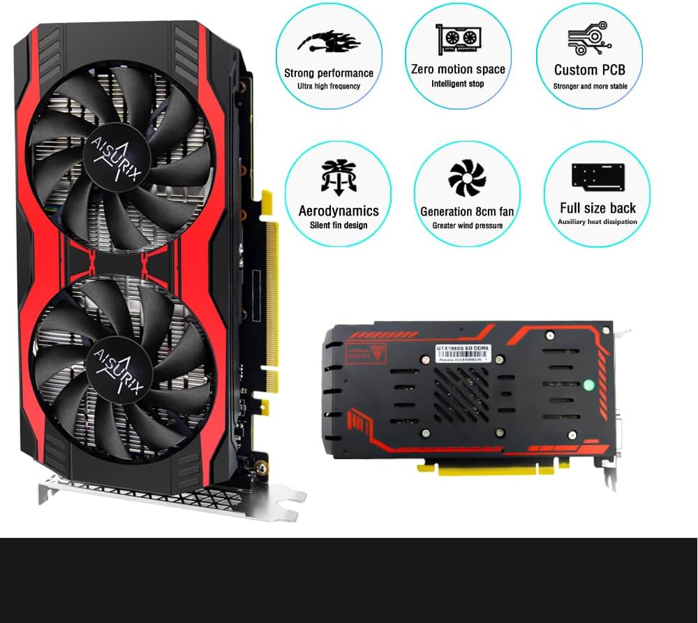 AISURIX Gaming GTX 1660 Super Graphics Card 6GB GDRR6 192Bit, PCIE