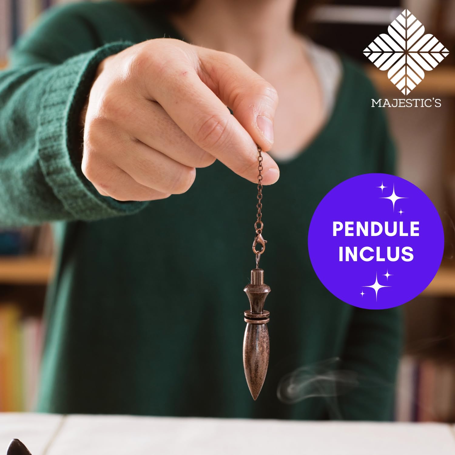 Tavole per Radiesthesie Plus di 200 tavole per pendolo divinatorio in francese (formato A4 a spirale) + Pendolo di radiestesia egiziana in ottone antico [Soddisfatto o rimborsati]