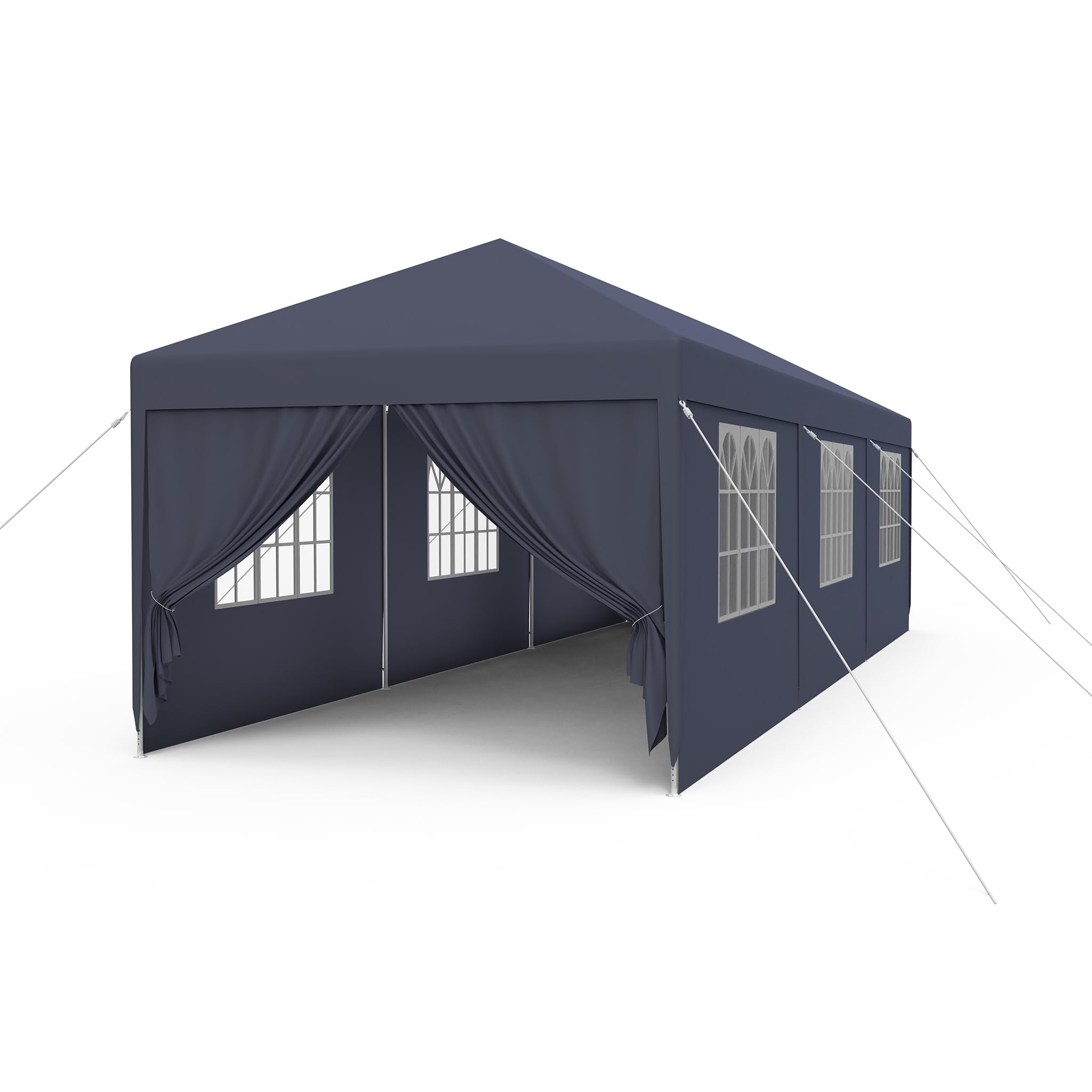 FIVMEN Pavillon 3x9m Partyzelt mit Seitenteilen und Fenstern Gartenpavillon Polyester UV Schutz Wasserdicht Windschutz Gartenzelt Zelt Outdoor, Anthrazit