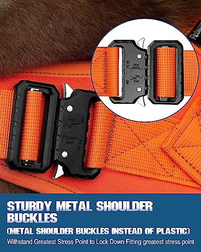 Image of Tactical Dog Harness - PETNANNY Dog Harness Service Dog Vest for Large Breed Dog, Hook and Loop Panel for Service Dog Patchs, Work Dog MOLLE Vest with Handle for Walking Hiking Training(Orange,XL)