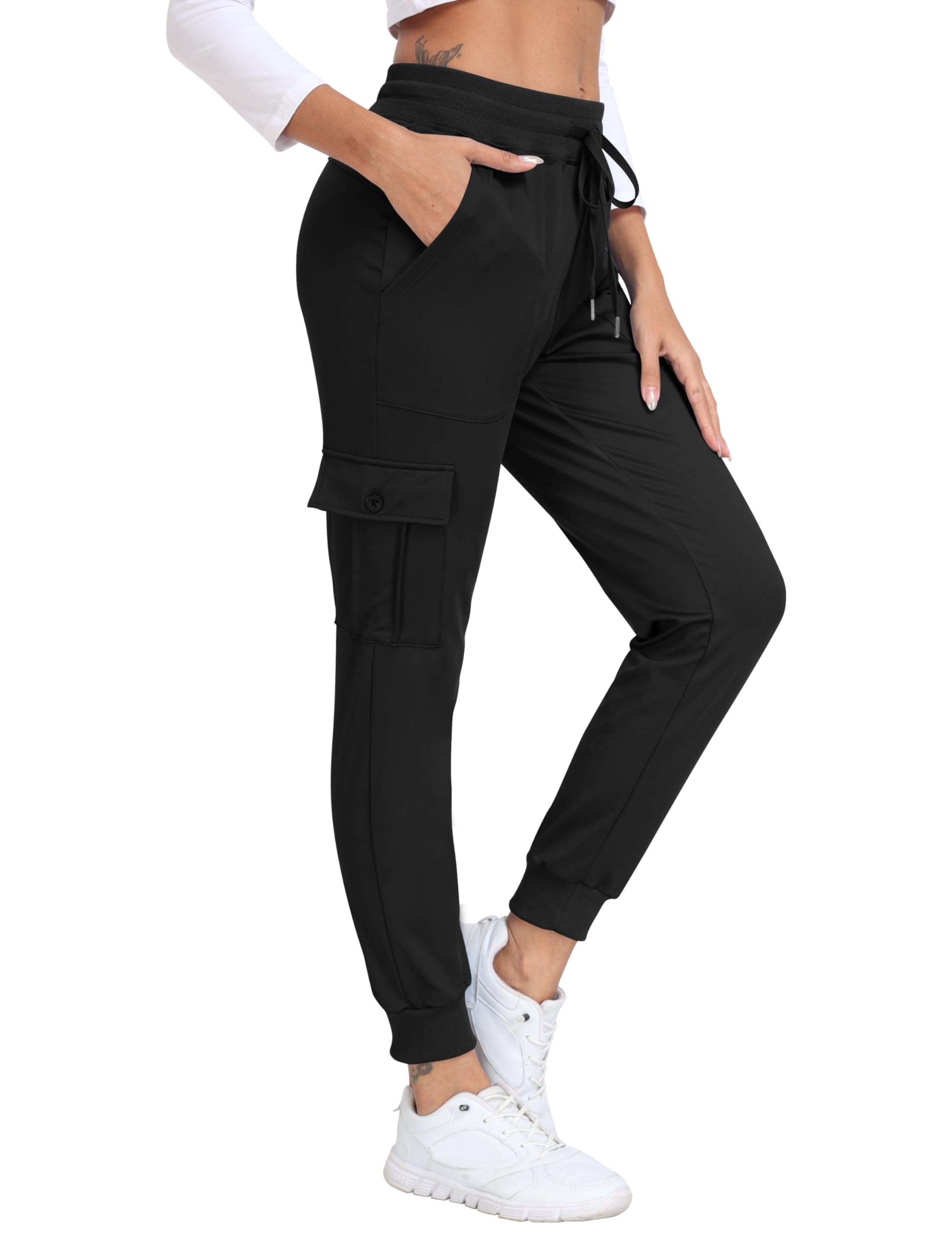 JINSHI Mujer Pantalones Cargo Jogger de Forro Micropolar Cálido Pantalón de Chándal Deportivo Invierno Pantalon con Grandes Bolsillos
