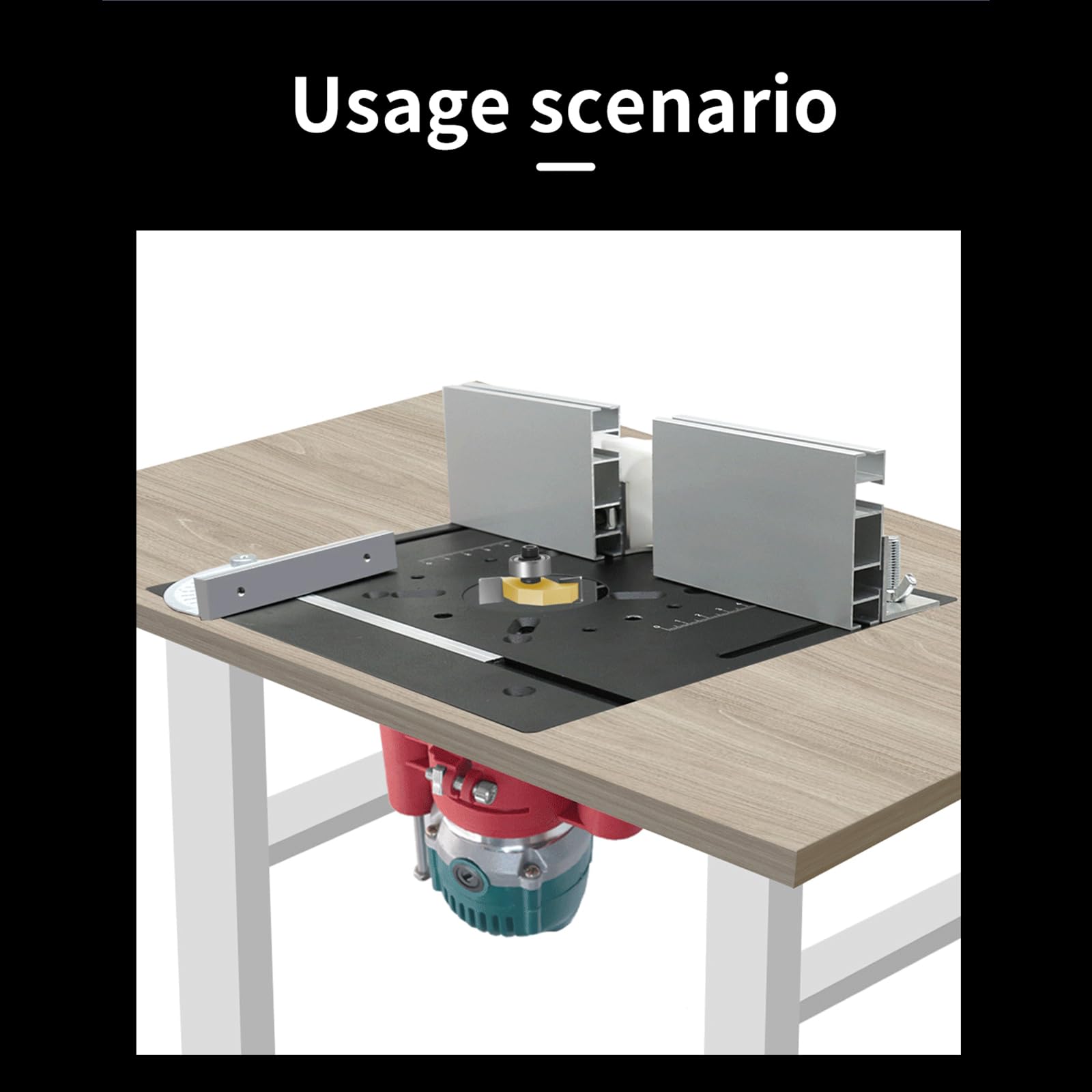 Placa de inserción de mesa elevadora de enrutador, base de elevación de aluminio para mesa de trabajo, bancos de trabajo de carpintero