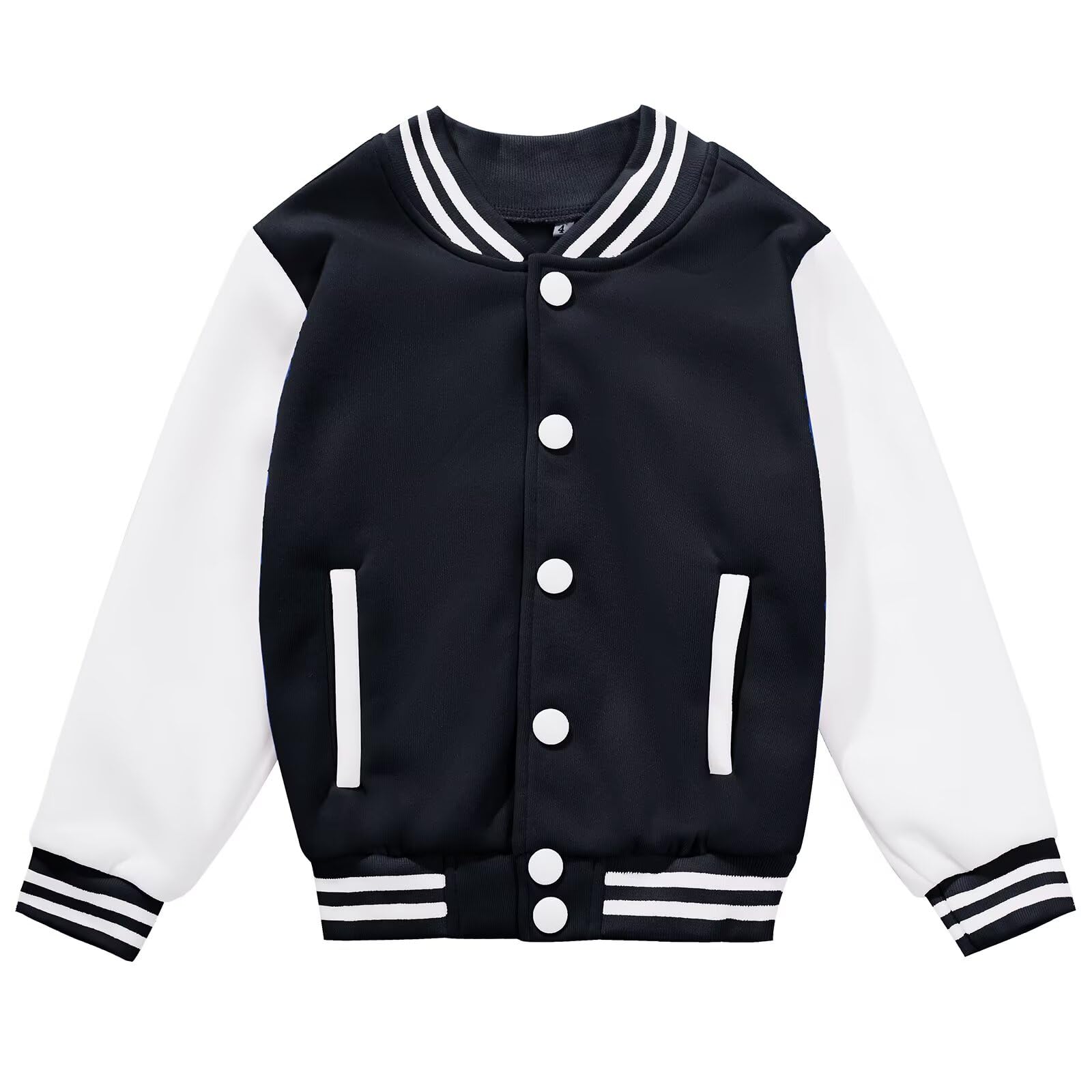Kids Varsity Baseball Jacket Girls Boys Lightweight Cardigan Sweats Varsity Sport Team Uniforms School Coat with Pocket