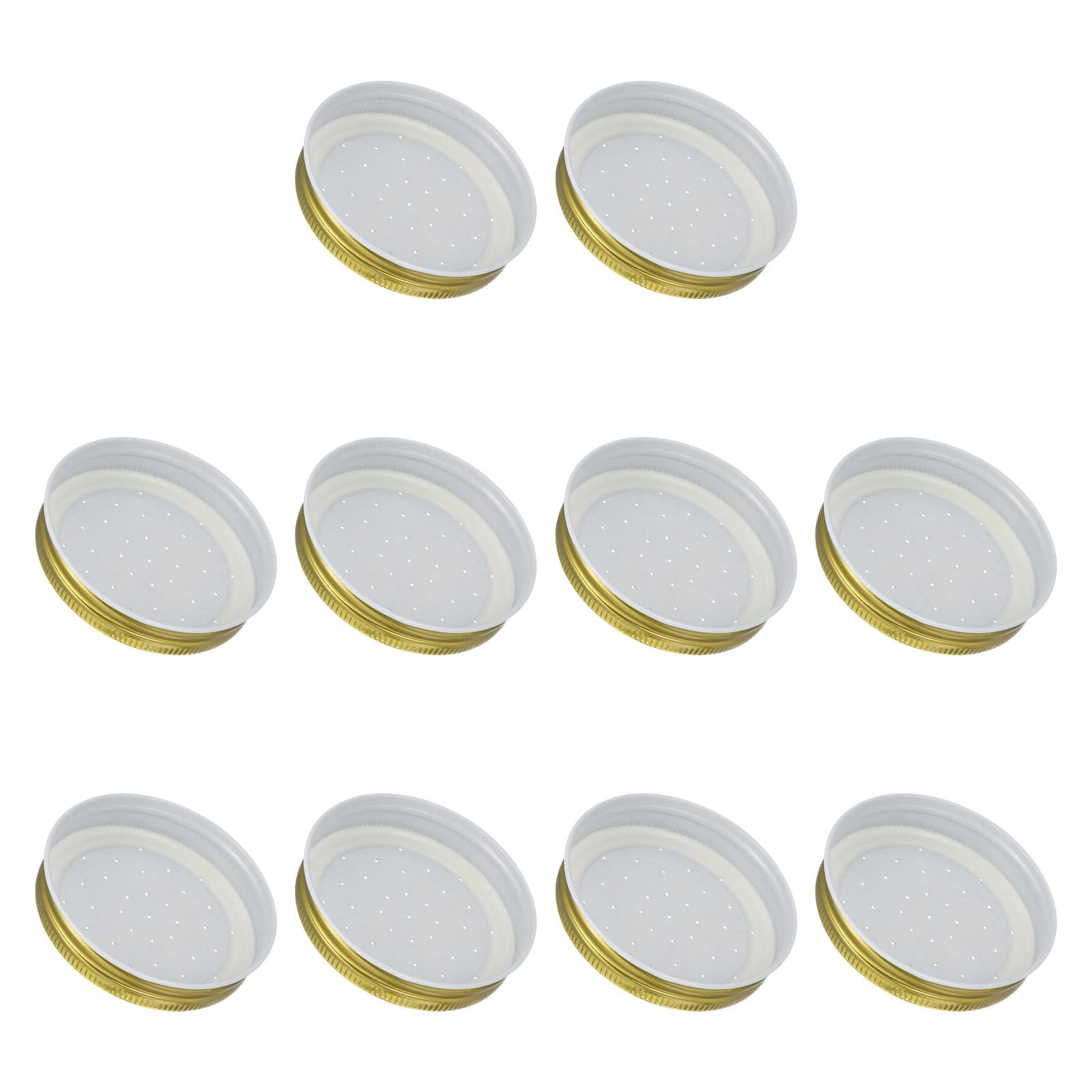 Ljmyy 10Pcs Iron Feeders Entrance Feeders Hives Jar Lid Water Feeder for Feeding Beekeeping Supplies