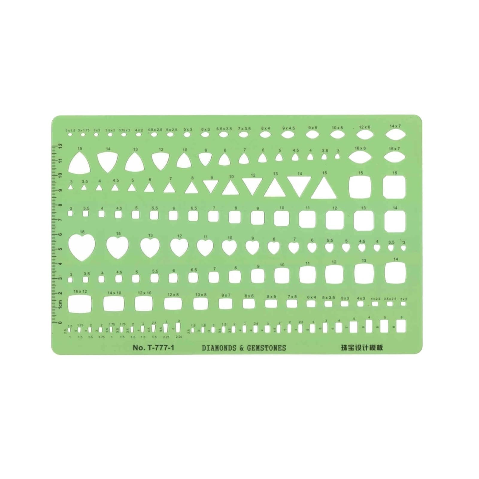Ruler for Diamond Painting Jewelry Design Template Diamond Gemstone Drafting Ruler Kit Formwork Rulers Designer Tools Supplies(1pc T-771)