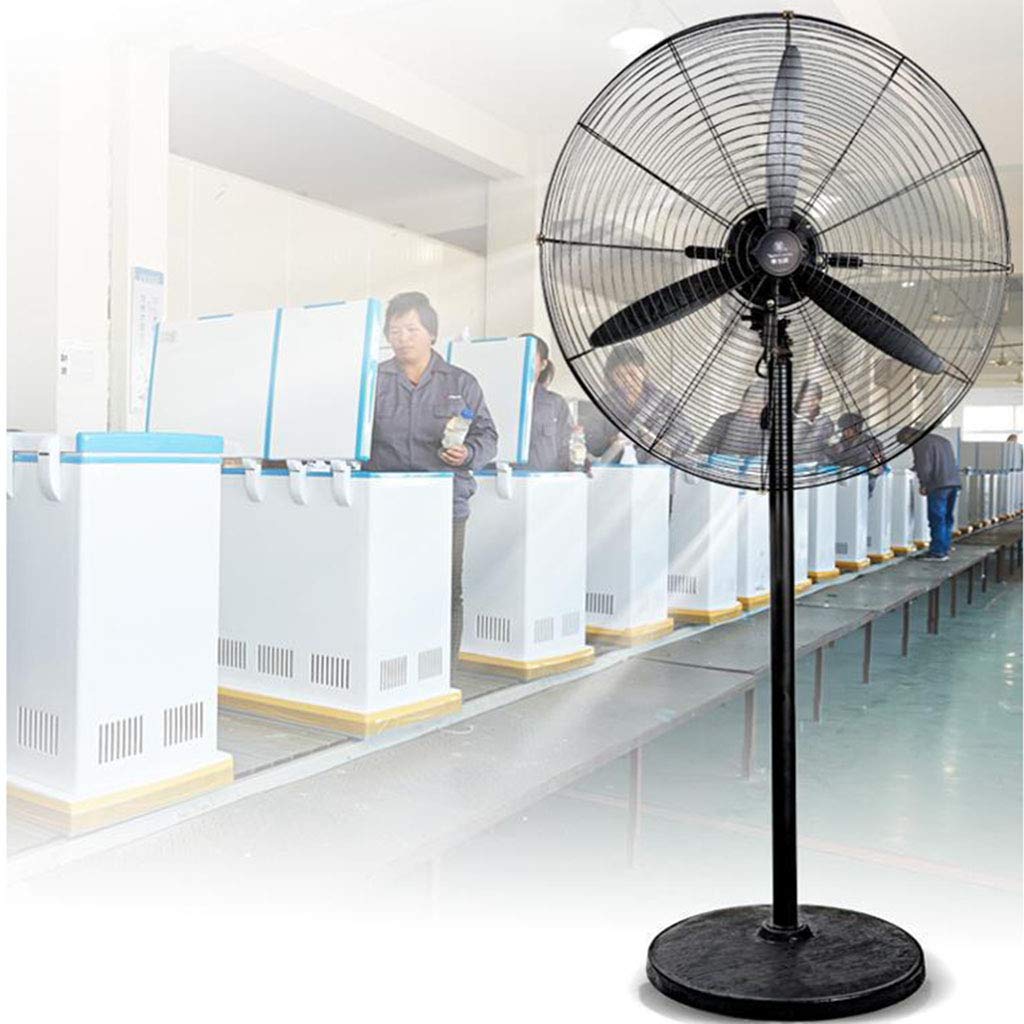Ventilador de pie grande de 56 a 78 cm, ventilador industrial de suelo con cuchillas de aluminio, control mecánico silencioso de 3 velocidades, oscilante, para fábrica, restaurante