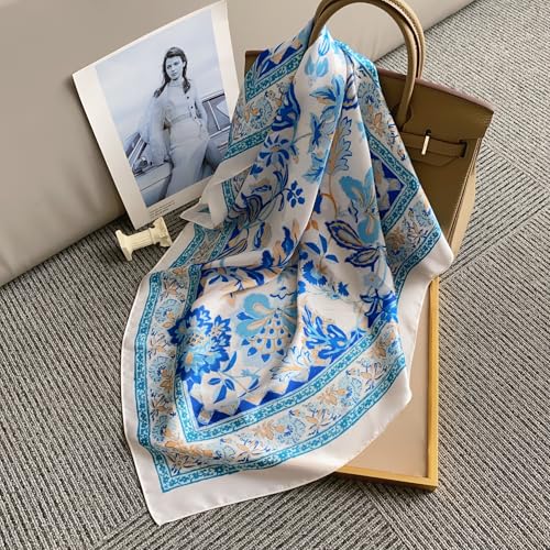 Image of Printed Poly Silken feel Scarf Stole for Women | Stylish, Soft, & Lightweight | Satin Feel Neck Scarf, Hair Scarf, Head Scarf for Women
