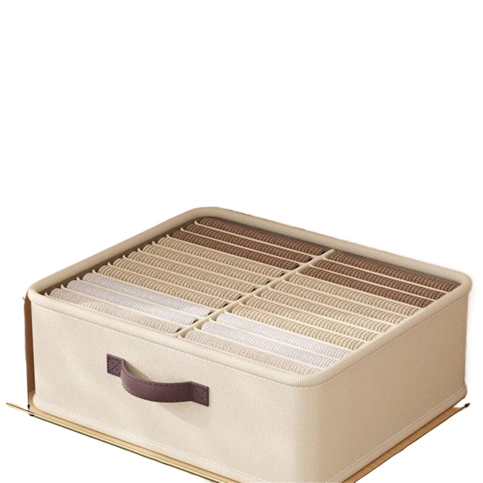 Organizador de almacenamiento de ropa, pantalones, suéteres, camisetas, caja de almacenamiento con tablero de polipropileno, organizador de cajones, caja de almacenamiento para jeans (beige, 16