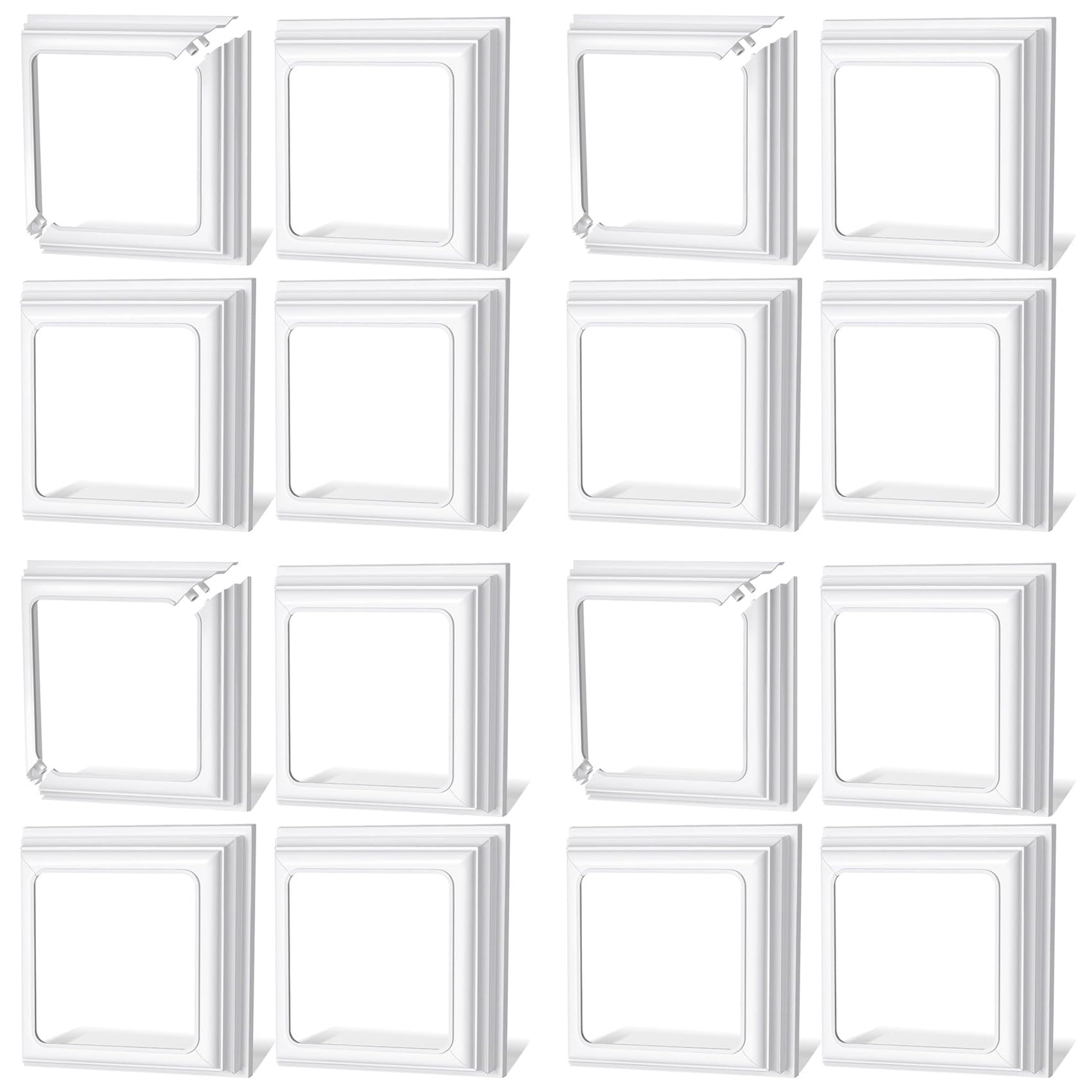 Jnchdghwa 4x4Inch Vinyl Post Skirt-White Post Base Cover Trim for Wood and Vinyl Posts,Deck and Porch Column,Stair Rails-Set of 16