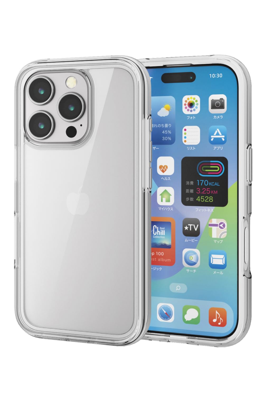 Amazon.co.jp: エレコム iPhone 16 Pro ケース 背面クリア 耐衝撃 衝撃