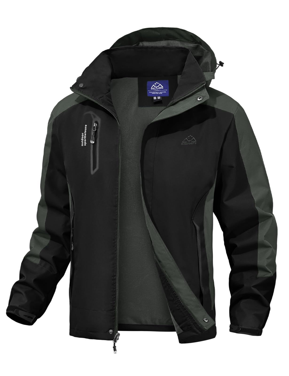 donhobo Herren Outdoor Wanderjacke Wasserabweisend Atmungsaktiv Winddichte Funktionsjacke Leicht Übergangsjacke Trekkingjacke Mäntel mit Abnehmbare Kapuze