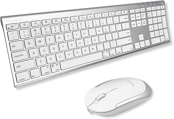Macally Premium Bluetooth Keyboard and Mouse for Mac | Compatible Apple Wireless Keyboard and Mouse Combo (110 Keys Mult