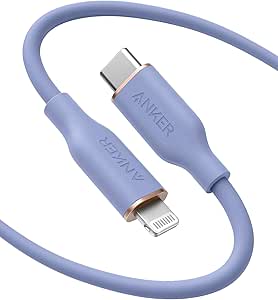 Anker USB-C to Lightning Cable, 641 Cable (Lavender Grey, 6ft), MFi Certified, Powerline III Flow Silicone Fast Charging Cable for iPhone 13 13 Pro 12 11 X XS XR 8 Plus (Charger Not Included)
