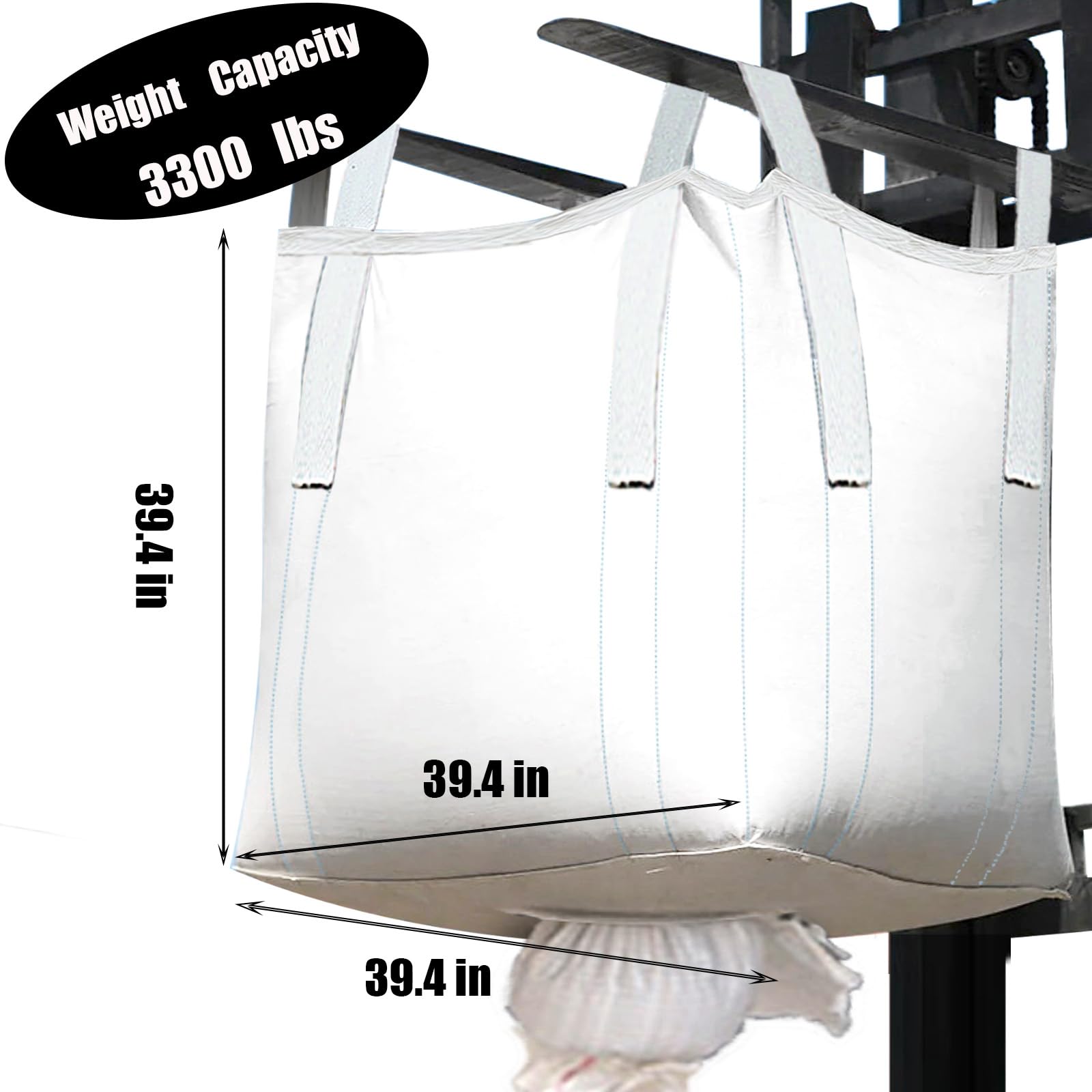 10Pack Aolikebao FIBC Bulk Bag,1.5 Ton Bag, 39.4