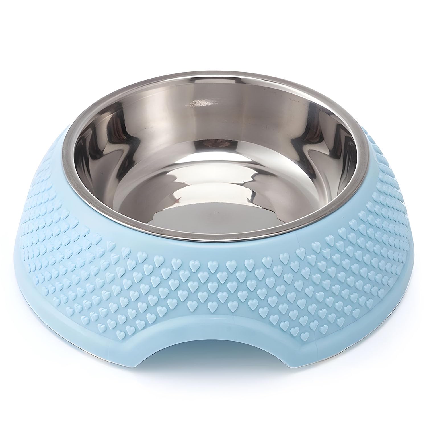 X spring Bowl for Dogs, Pets Cats Dogs 2 in 1 Food Water Bowls, Durable Stainless Steel Dog Bowls, Dog Bowls with Anti-Skid Rubber Base, Pet Bowls Suitable for Small, Medium, Large Dogs (Blue)